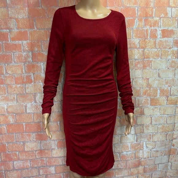Express Dresses & Skirts - Expressed Side Ruched Bodycon Sweater Dress